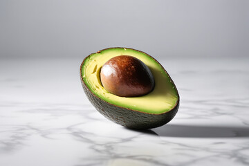 Avocado isolated on white paper background