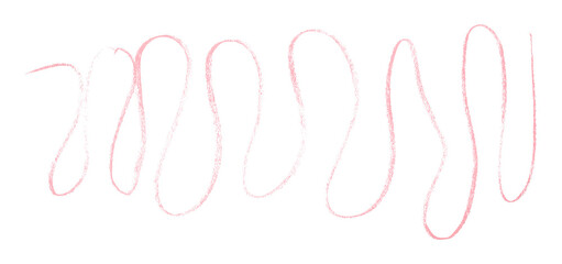 Pink pencil strokes in simple style, isolated on transparent background.
