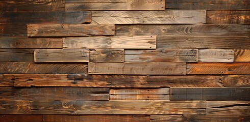 Wall with wood plank texture seamless pattern