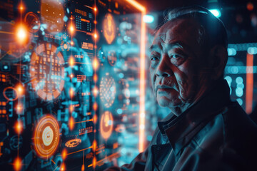 Futuristic Night Technologist 