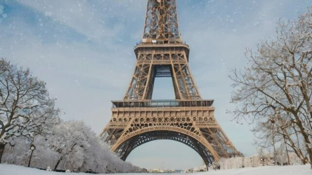 Eiffel tower in winter
