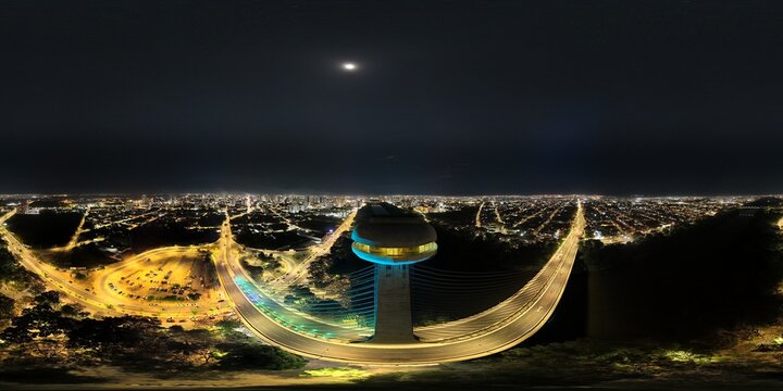360 aerial photo taken with drone of Ponte Estaiada in Teresina, Piau&iacute;, Brazil