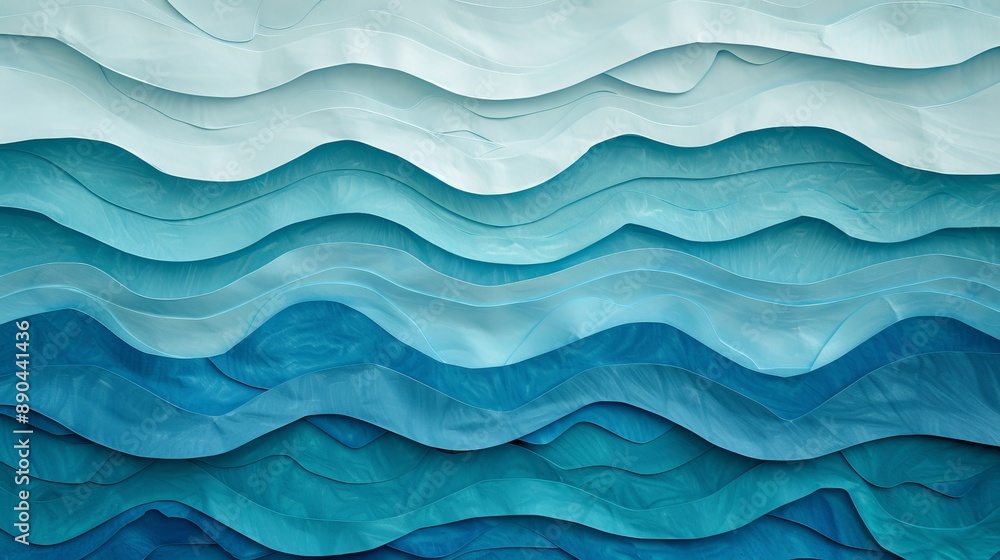 Poster a watercolor painting on textured canvas with a wavy line and gradient design has an abstract style 