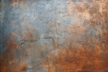 Processed collage of old rusty metal sheet texture in daylight. Background for banner