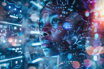 Tech Visionary in Data Centre Night Glow 