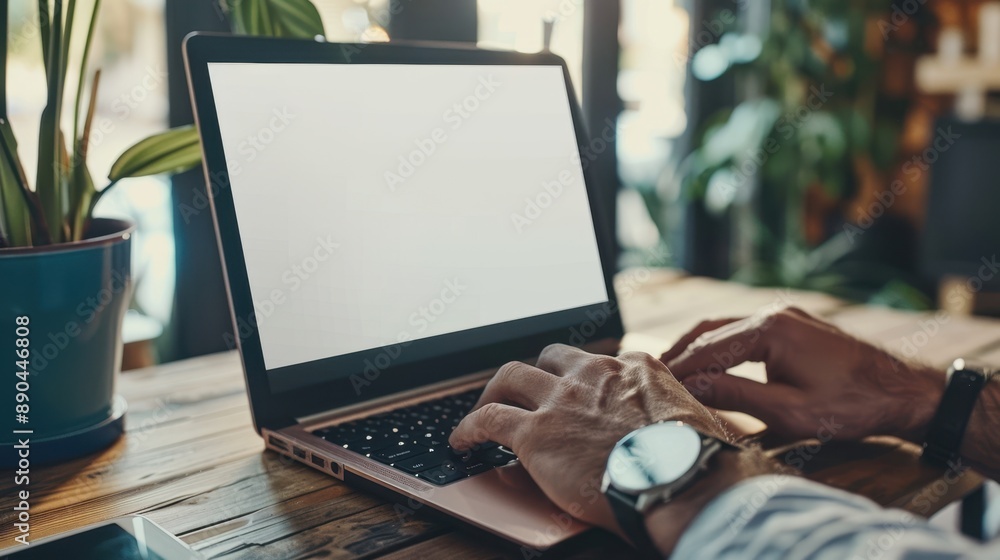 Canvas Prints the person typing on laptop