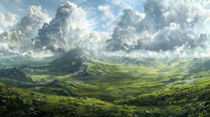 Fototapeta premium Landscape with sky as backdrop