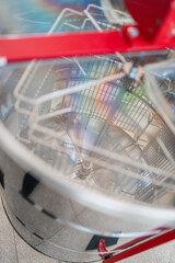 Top View into the Empty and Clean Metal Honey Centrifugal Extractor