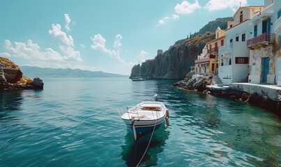 Island hopping in Greece, exploring whitewashed villages and crystal-clear Aegean waters