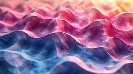Obraz premium Abstract Polygonal Landscape with Vibrant Color Gradients