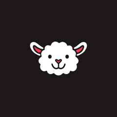 cute wool sheep animal logo vector illustration template design