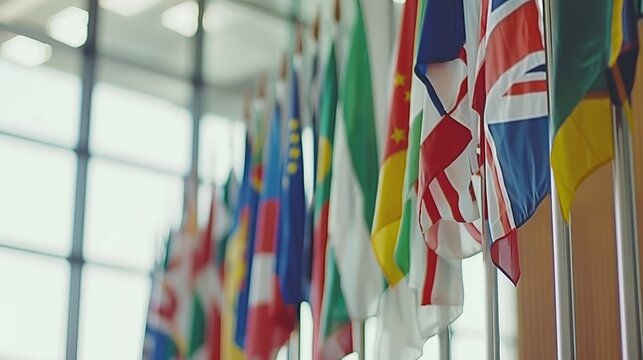Diverse national flags collection available for purchase on stock photo platform