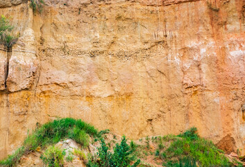 Rock formations on the banks of River Nile in Murchison Falls National Park in Uganda