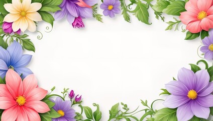 Delicate floral border background