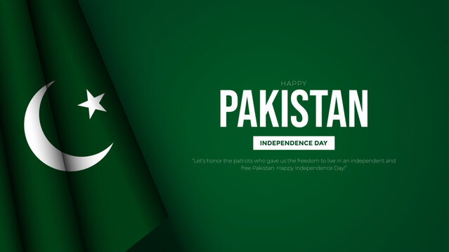 Happy Independence Day Pakistan Social Media Post and Flyer Template. 14 august - Pakistan independence Day Celebration Greeting Card with Text. Pakistan flag