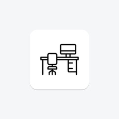 Office Icon line icon, vector, pixel perfect, illustrator file