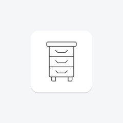 Drawers thinline icon , vector, pixel perfect, illustrator file