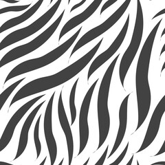 Seamless pattern with black zebra stripes on a white background for fashion fabrics, wrapping paper, decorative pillows. 