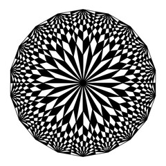 black and white circle illusion mandala