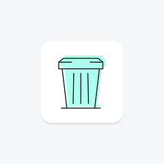 Trash Can color shadow thinline icon , vector, pixel perfect, illustrator file