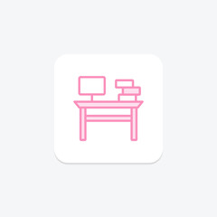 Desk duotone line icon , vector, pixel perfect, illustrator file