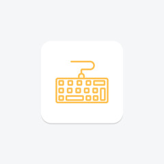 Keyboard duotone line icon , vector, pixel perfect, illustrator file