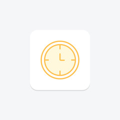 Clock duotone line icon , vector, pixel perfect, illustrator file