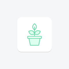 Plants duotone line icon , vector, pixel perfect, illustrator file