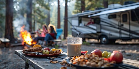 Cozy Camping Adventure in the Serene Forest Wilderness