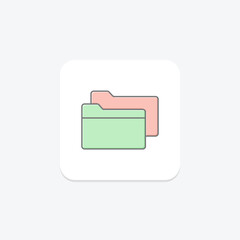 Folders lineal color icon , vector, pixel perfect, illustrator file