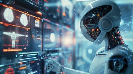 Obraz premium Concept of AI significantly improves patient diagnosis and treatment