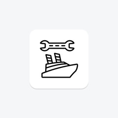 Boat Repair line icon , vector, pixel perfect, illustrator file