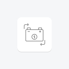 Battery Replacement thinline icon , vector, pixel perfect, illustrator file