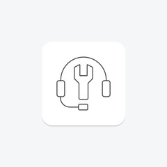 Headphone Repair thinline icon , vector, pixel perfect, illustrator file