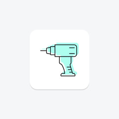 Power Tool Repair color shadow thinline icon , vector, pixel perfect, illustrator file