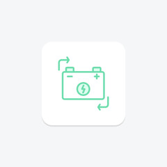 Battery Replacement duotone line icon , vector, pixel perfect, illustrator file