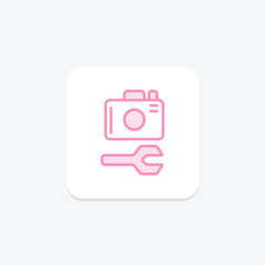 Camera Repair duotone line icon , vector, pixel perfect, illustrator file
