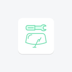 Windshield Repair duotone line icon , vector, pixel perfect, illustrator file