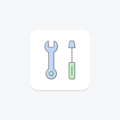 Repair Tools lineal color icon , vector, pixel perfect, illustrator file