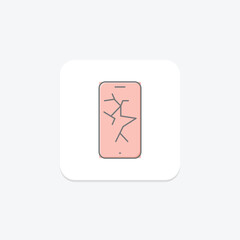 Broken Device lineal color icon , vector, pixel perfect, illustrator file