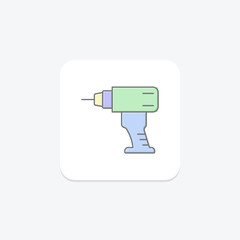 Power Tool Repair lineal color icon , vector, pixel perfect, illustrator file