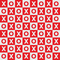 Fototapeta premium xoxo seamless pattern with red and white plaid background