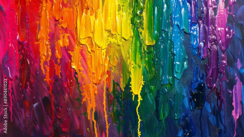 Poster a colorful abstract background made with melted crayons on a canvas, creating texture and depth