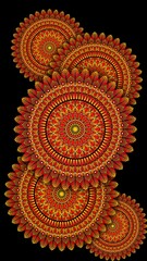 red and yellow spiritual symbol ohm