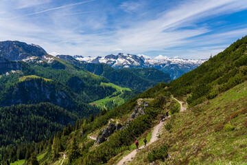 Panoramic view of the mountains in Berchtesgadener Land in Bavaria, Germany.