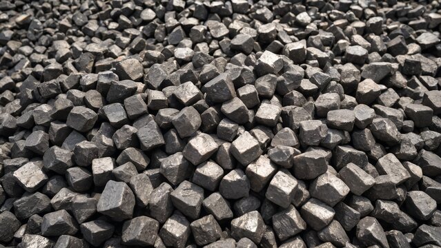 Shimmering Titanium Ore Stack  Industrial Mining Concept