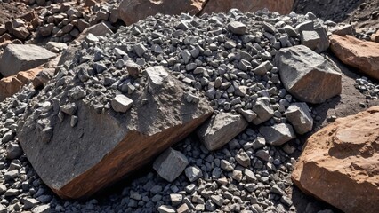 Blue Cobalt Ore Stack in Mining Site