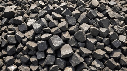 Raw Magnetite Ore Stack in Mining Facility Industrial Minerals