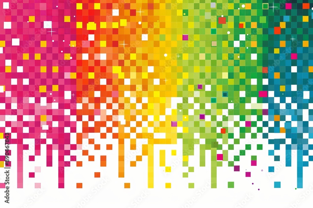 Poster colorful abstract pixelated pattern bright and energetic representing creativity and imagination bol