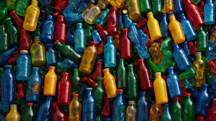 Fototapeta premium colorful shoes in a market, ai generated